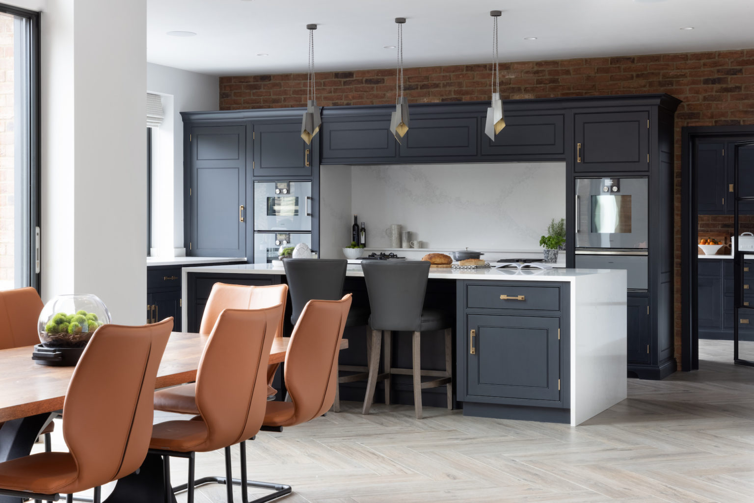 Modern open plan kitchen and dining space