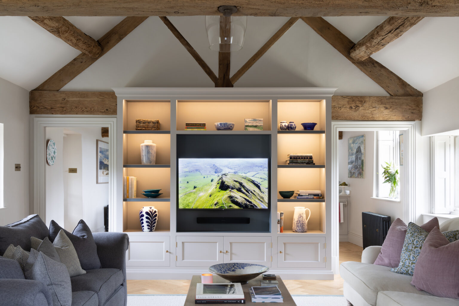 Bespoke sitting room media cabinetry