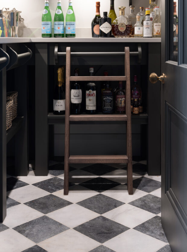 Kensington Chequer Charcoal and Off-White Marble Tiles