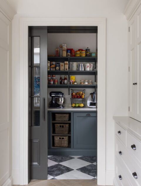 Kensington Chequer Charcoal and Off-White Marble Tiles - Image 4