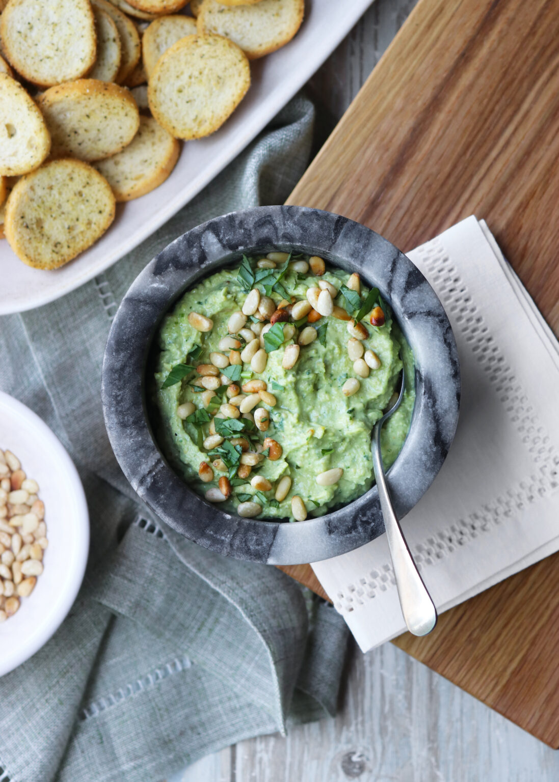 Easy Entertaining | Basil Hummus