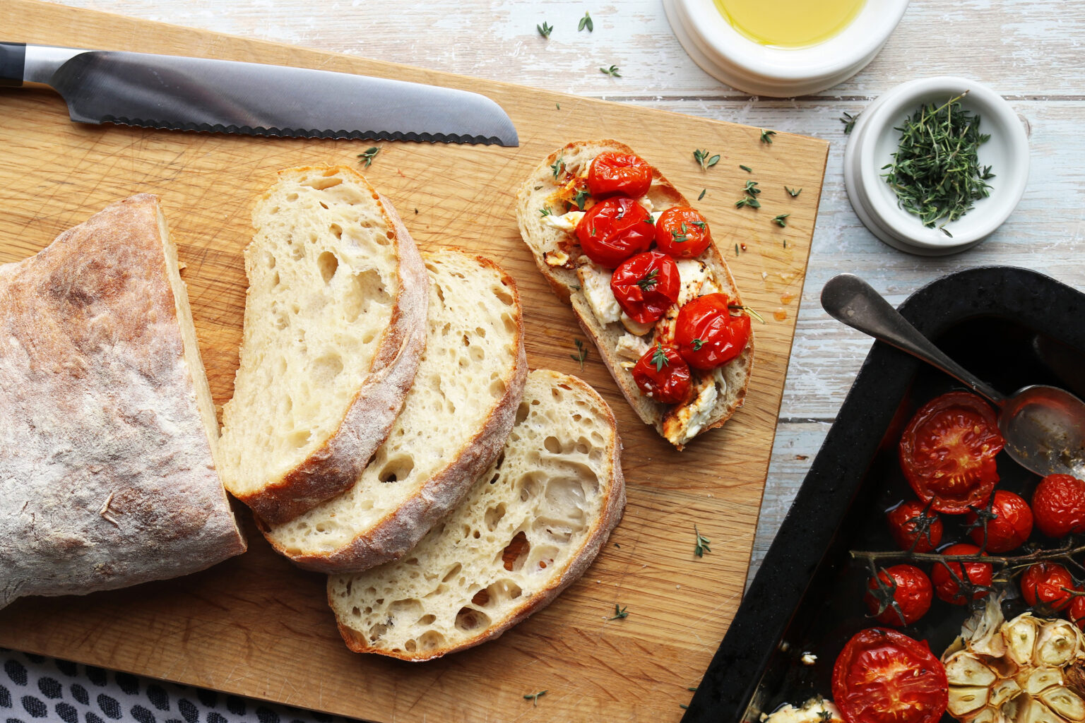 Baked tomato and feta with LAZY ciabatta
