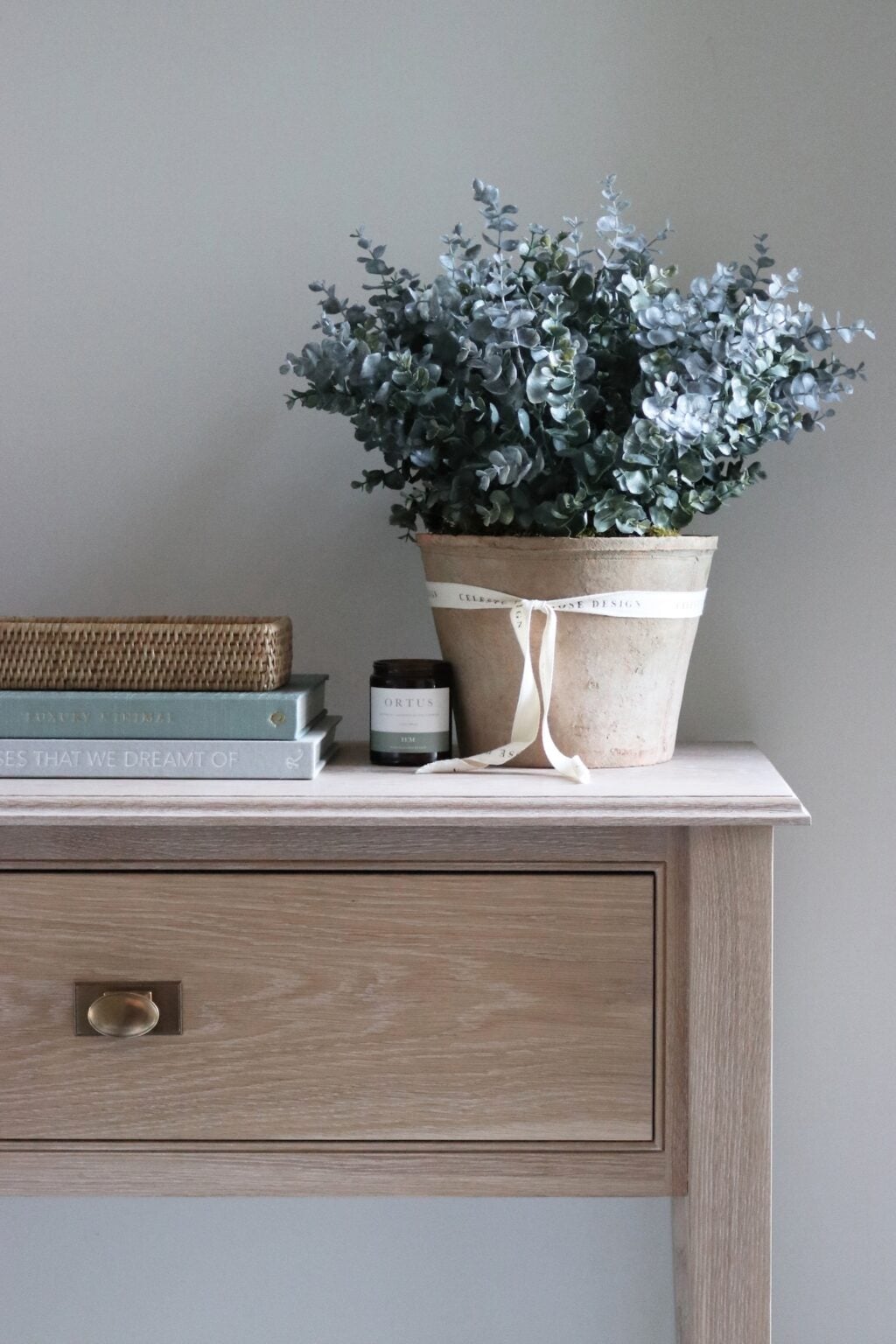 Celeste Rose Eucalyptus Pot
